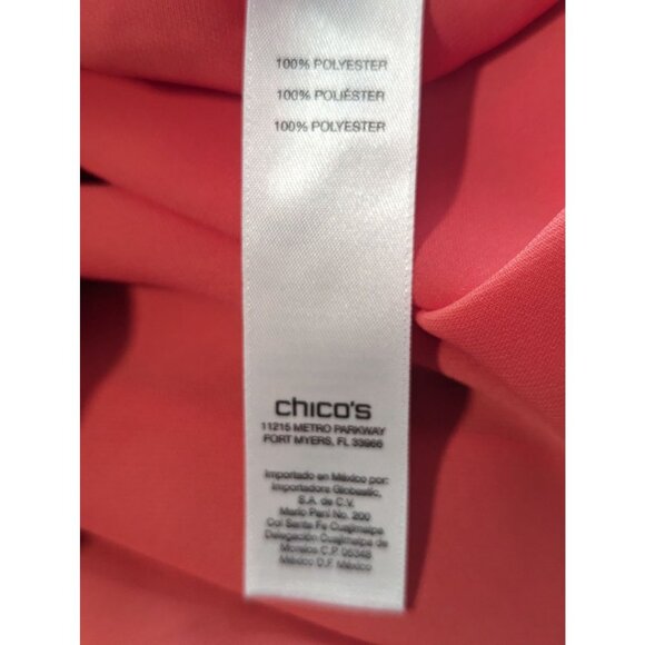 Chico's Zip Pocket Button-UP Campbell Blouse Roll-Tab Sleeves Semi Sheer Sz M - Picture 8 of 10